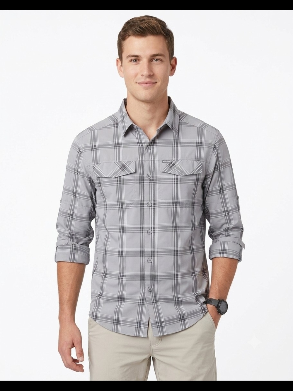 Columbia Omni Shade Sun Protection Men's Gray Shirt